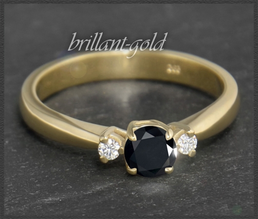 Brillant Ring 0,49ct; Solitär 0,42ct, 585 Gelbgold